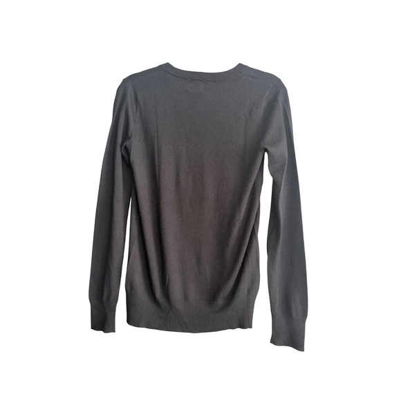 Madeleine Thompson Black‎ Cashmere Sweater Rainbow Shoulder Detail Size M - Picture 2 of 4